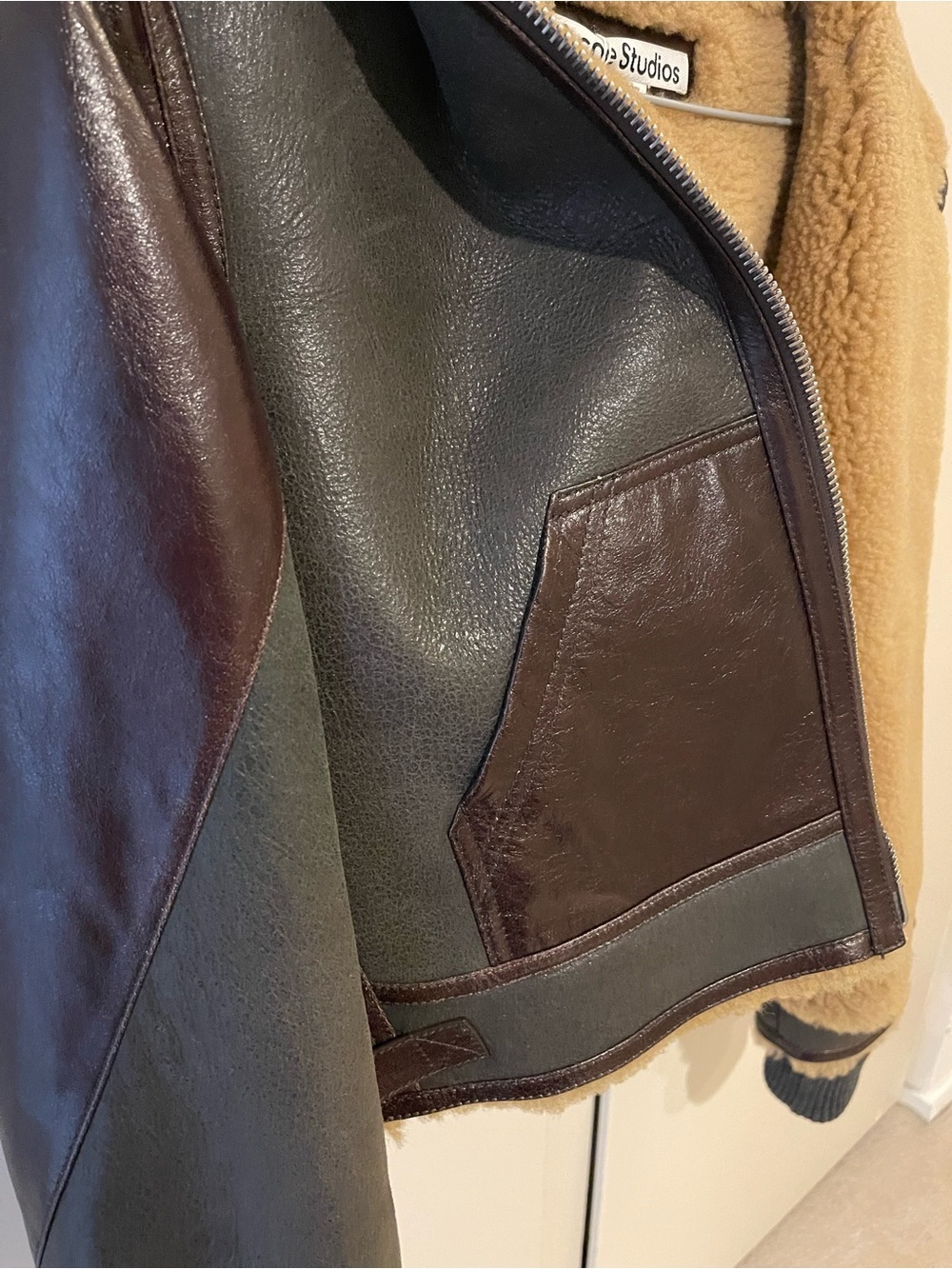 Acne Studios Brown Shearling Leather Jacket - Picture 5 of 14